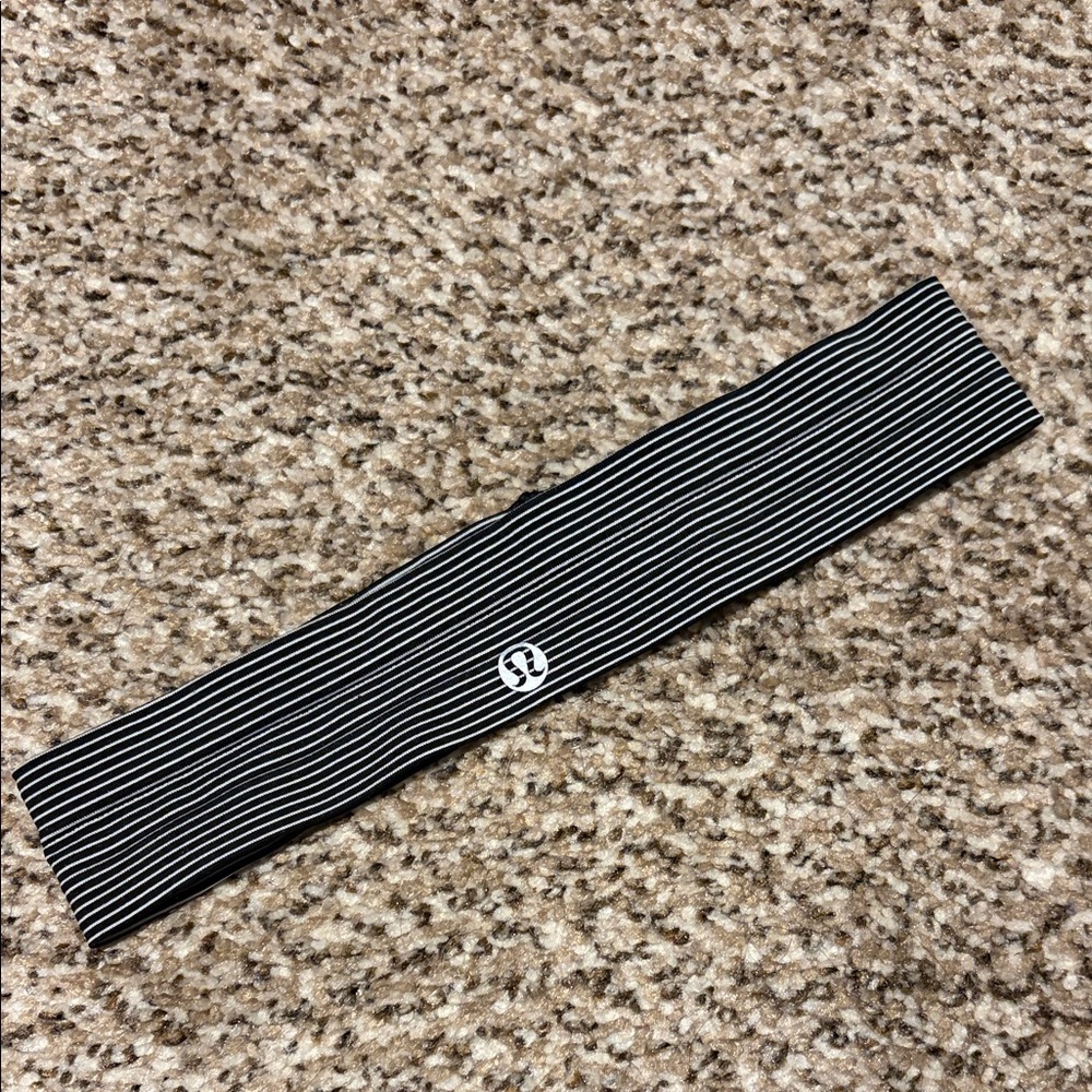 lululemon athletica Black and White Striped Headband